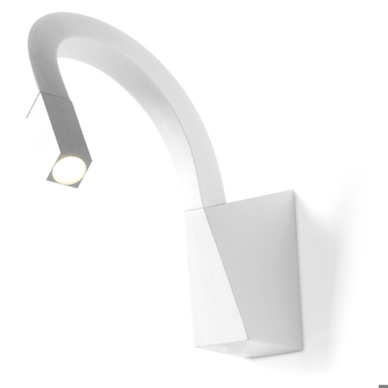 Applique led 2w 3000k orientabile linea light snake w3 per camera da letto