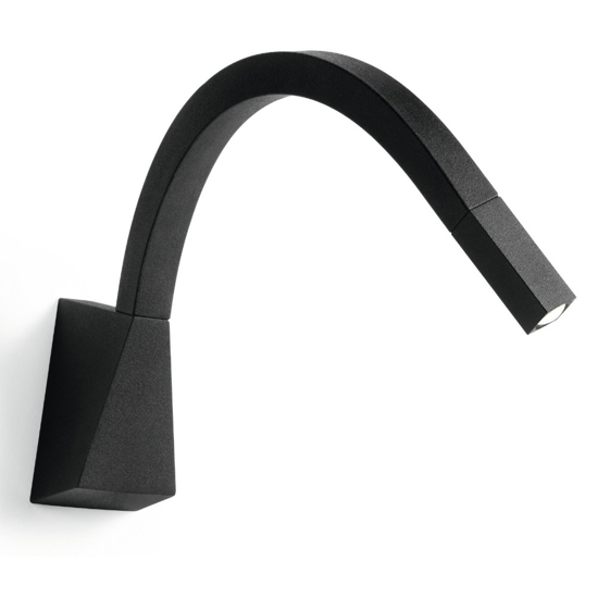 Applique snake w3 linea light nero led 2w 3000k orientabile