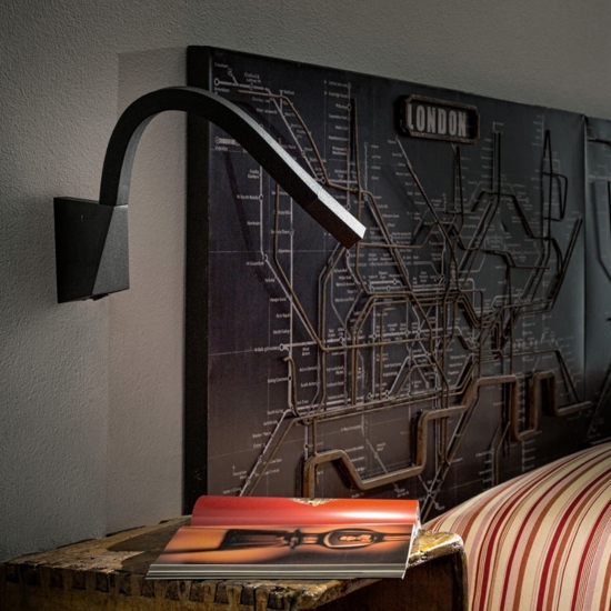 Applique snake w3 linea light nero led 2w 3000k orientabile