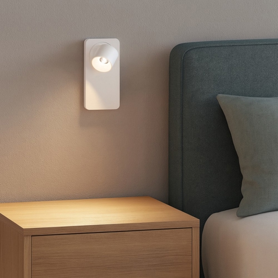 Applique linea light beebo w bianco led 5w 3000k per camera da letto con interruttore
