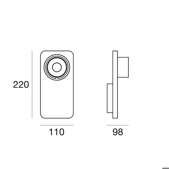 Applique linea light beebo w bianco led 5w 3000k per camera da letto con interruttore