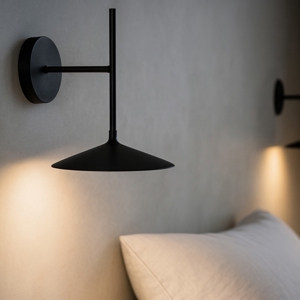 Applique da comodino poe led 3000k nera moderna