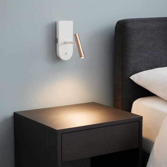 Applique per comodini camera da letto albergo rame e bianco 1night stilnovo