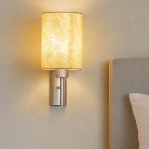 Viserbella eglo applique per comodino camera da letto paralume tessuto oro