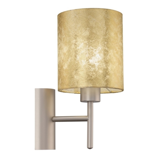 Viserbella eglo applique per comodino camera da letto paralume tessuto oro