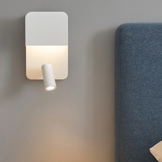 Applique bianco due luci per comodino camera da letto presa usb