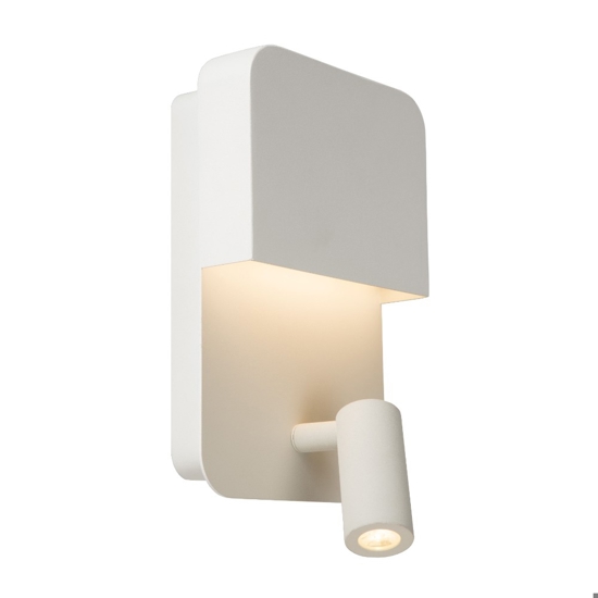 Applique bianco due luci per comodino camera da letto presa usb