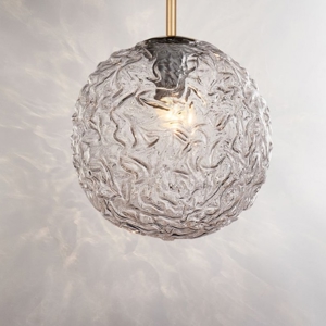 Lampada sospensione pendente oro sfera di vetro
