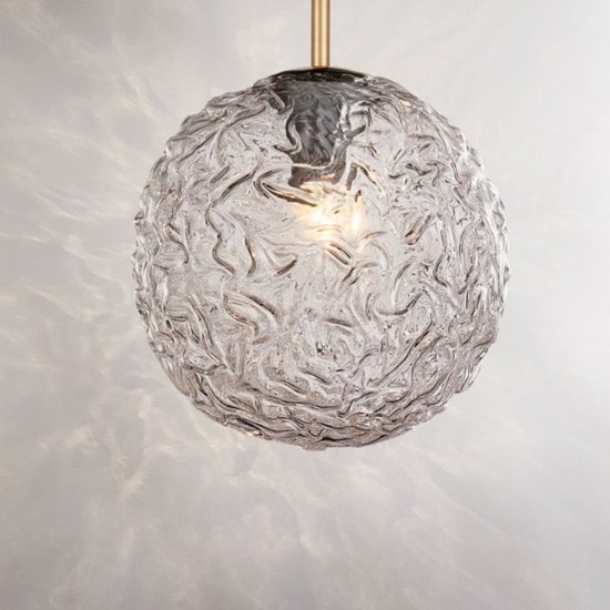 Lampada sospensione pendente oro sfera di vetro
