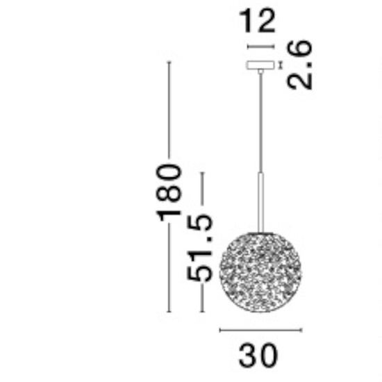 Lampada sospensione pendente oro sfera di vetro