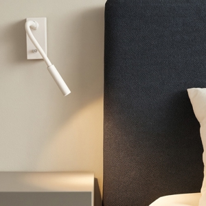 Applique luce comodino camera da letto led 3w 3000k bianco braccio orientabile
