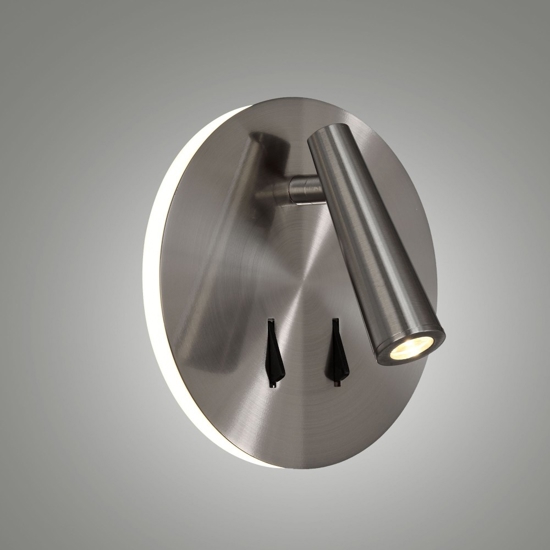 Applique camera da letto led 3000k nickel da lettura