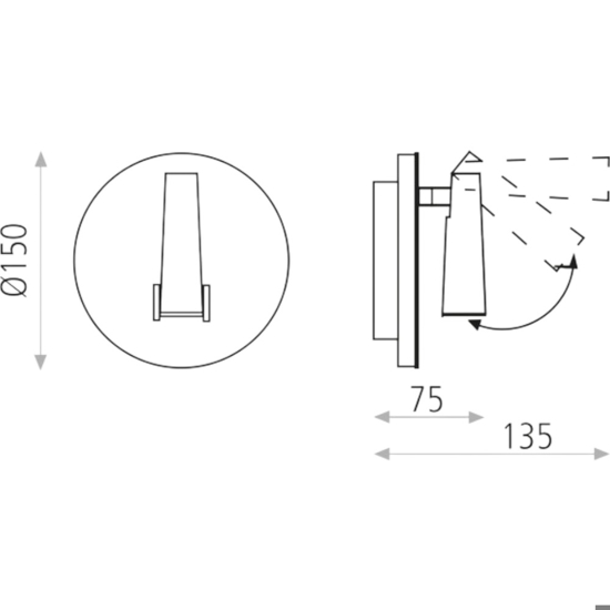 Applique camera da letto led 3000k nickel da lettura