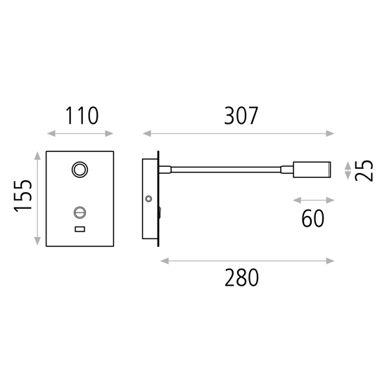 Applique camera da letto multifunzione led 3w 3000k usb nero luce orientabile Applique camera da letto multifunzione led 3w 3000k usb nero luce orientabile