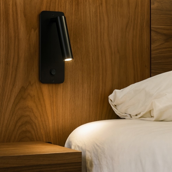 Applique da incasso per comodino camera da letto 3w 3000k nero
