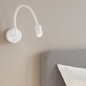 Applique per comodini camera da letto led 3w 3000k snodabile bianco