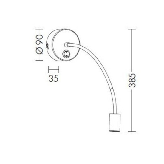 Applique per comodini camera da letto led 3w 3000k snodabile bianco