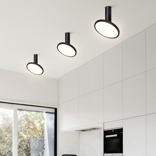 Faretto soffitto led 18w 3000k orientabile nero