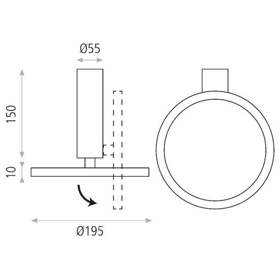 Faretto soffitto led 18w 3000k orientabile nero