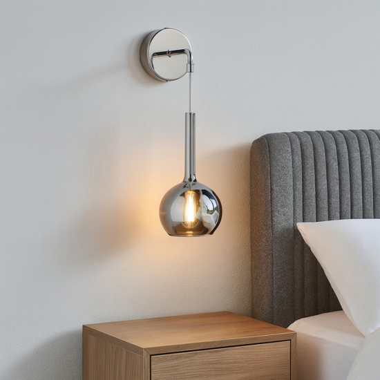 Applique sospensione da comodino per camera da letto vetro cromo