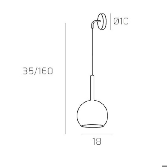 Applique sospensione da comodino per camera da letto vetro cromo