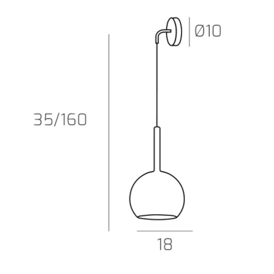 Applique sospensione per comodino vetro rame per camera da letto moderna toplight