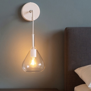 Toplight kona lampada da parete in vetro trasparente per comodino