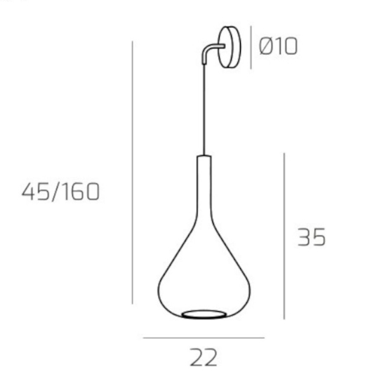 Toplight kona lampada da parete in vetro trasparente per comodino