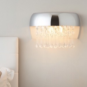 Applique per camera da letto vetro cromo