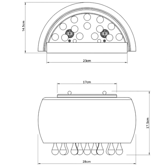 Applique per camera da letto vetro cromo