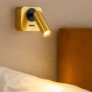 Bean ap square ideal luxapplique da comodino ottone luce orientabile led 3000k