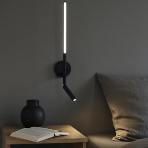 Applique nero per comodino led 9w 3000k orientabile
