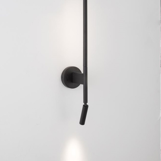 Applique nero per comodino led 9w 3000k orientabile