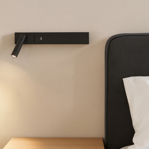 Applique destro nero per comodino camera da letto