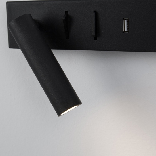 Applique destro nero per comodino camera da letto