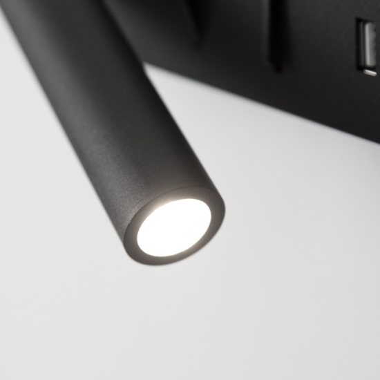 Applique destro nero per comodino camera da letto
