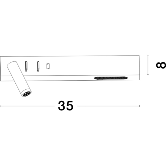 Applique destro nero per comodino camera da letto