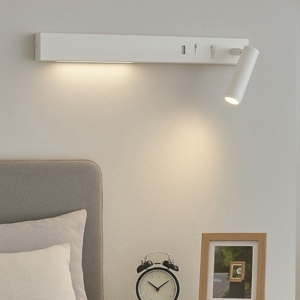 Applique parete comodino multifunzione bianco orientabile