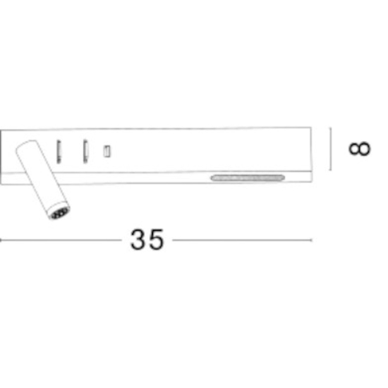 Applique bianco destro multifunzione per comodino