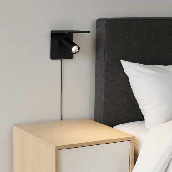 Eglo ciglie applique da comodino nero con caricatore wireless