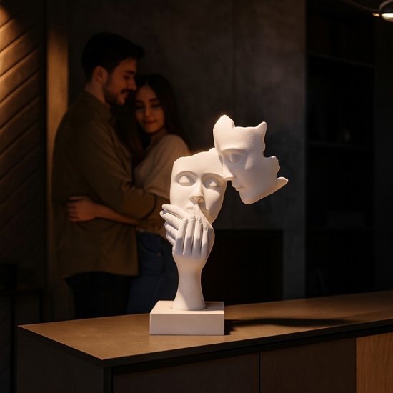 Bongelli preziosi scultura face volti moderna base nocciola