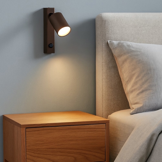 Applique marrone orientabile per comodino camera da letto