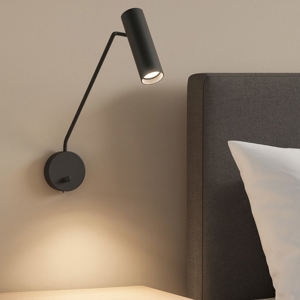 Applique per comodini camera da letto nero luce orientabile