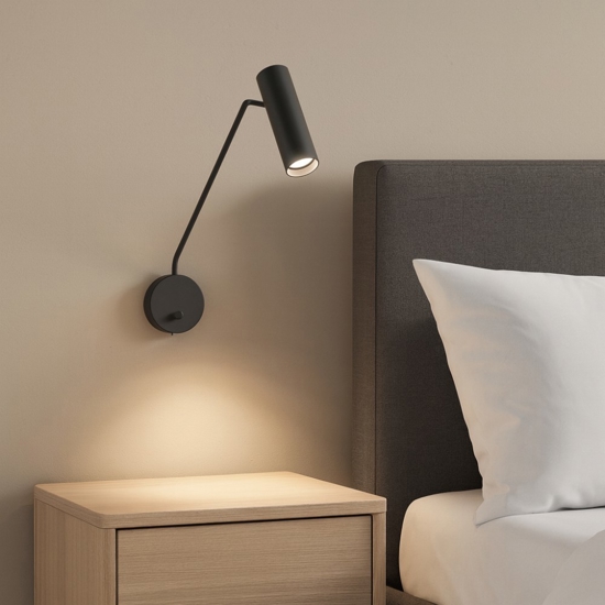 Applique per comodini camera da letto nero luce orientabile