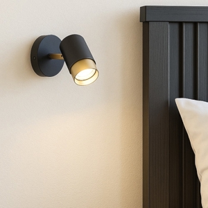 Applique per comodino camera da letto nero oro orientabile