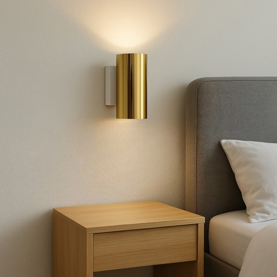Birba linea light applique camera da letto metallo oro elegante