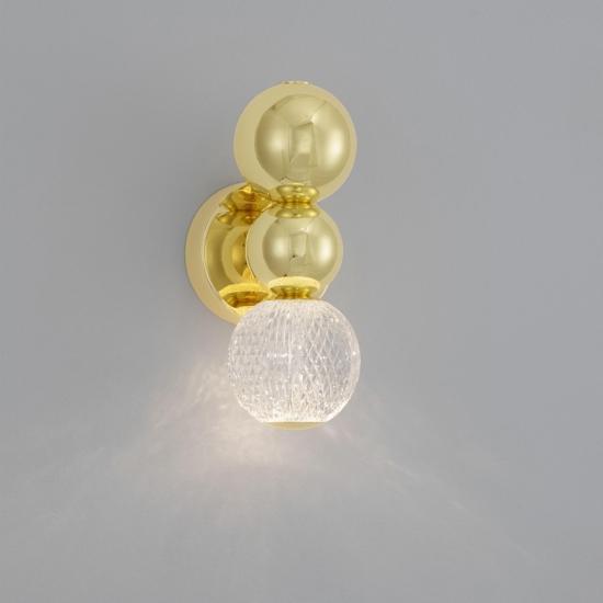 Applique elegante per camera da letto sfere oro