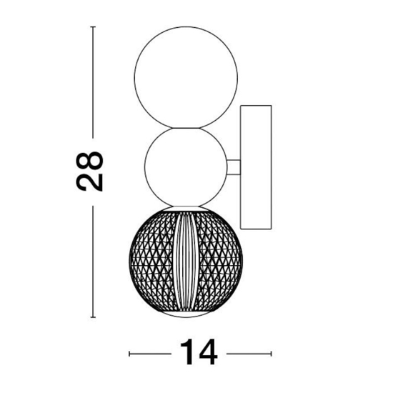 Applique elegante per camera da letto sfere oro