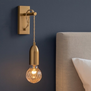 Applique pendente da parete oro per comodino camera da letto