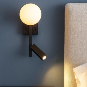 Applique da comodino orientabile nero per camera da letto moderna